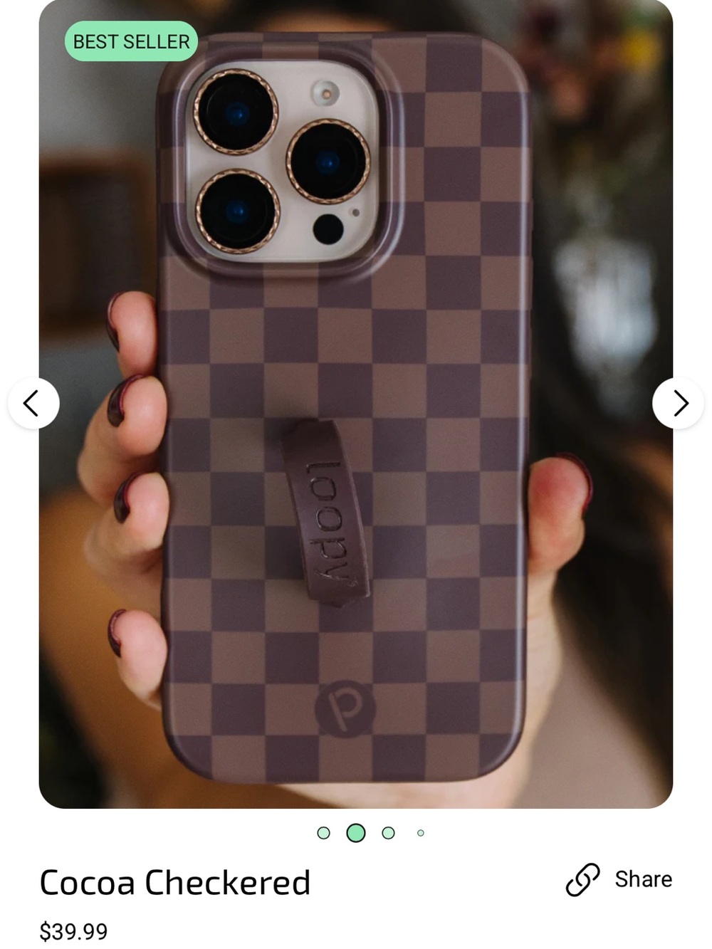 Loopy Cocoa Checkered iPhone 16 Pro Max Case